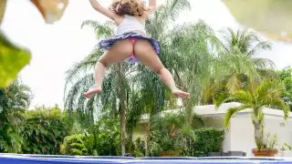 Twerking on my cock while using trampoline