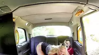 Huge tits cab driver fucks student in public